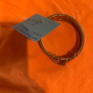 Vintage Woven Mesh Gold tone Cuff Bracelet